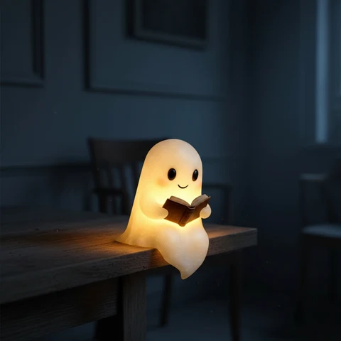 Ghost Night Light Cute LED Table Lamp Warm Glow - Image 1